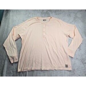 Carhartt Shirt Women's 3X Tencel Ribbed Relaxed Long Sleeve Henley Peach Pink